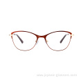 Super Quality Full Rim Cat Eye Shape Two Tones Metal Eyeglasses For All Women